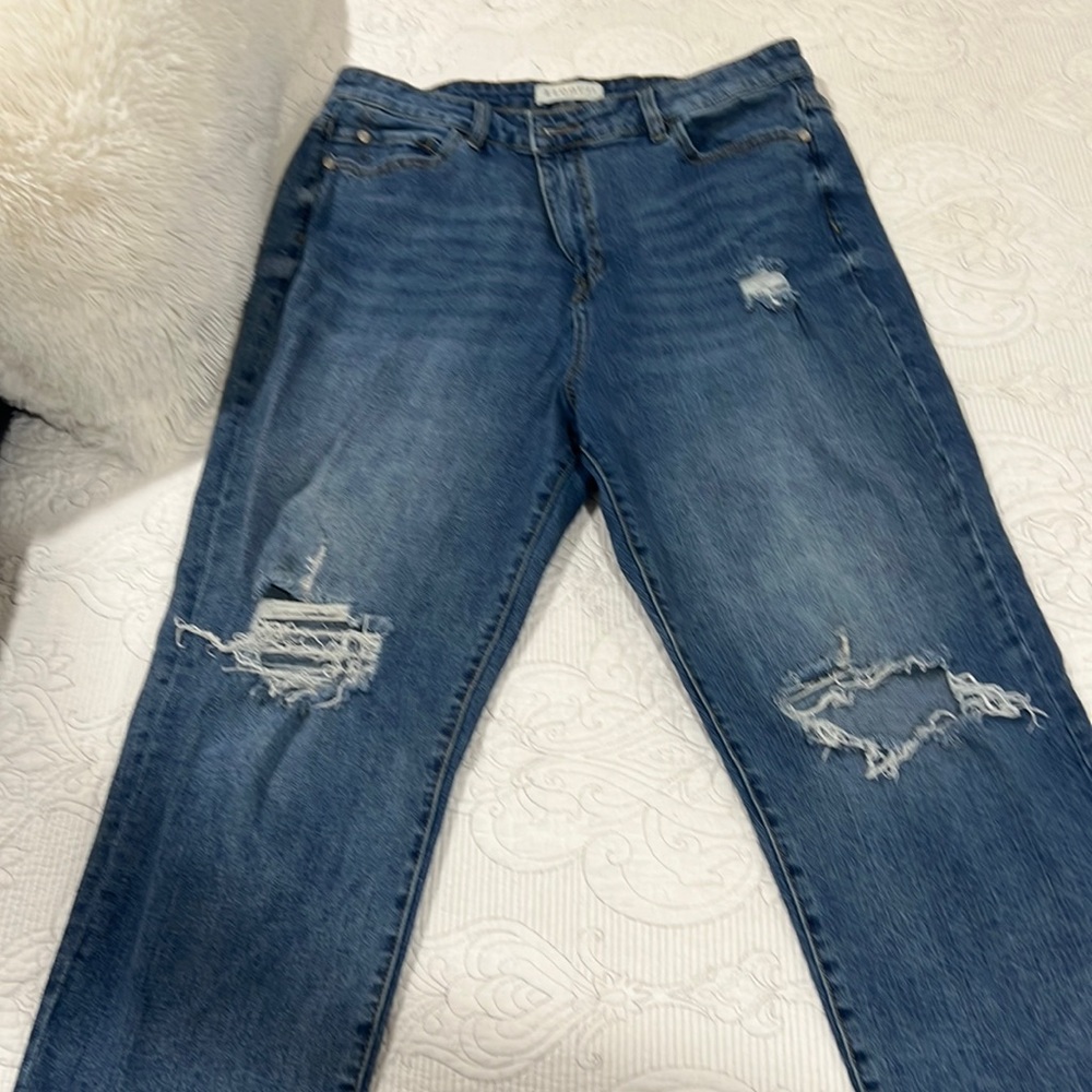 Eloquii distressed, high rise crop jeans, size 14
